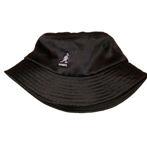 KANGOL Liquid Mercury Shiny Black Bucket Hat Sz Small - Picture 1 of 4